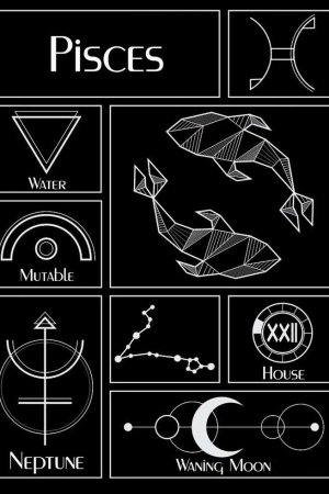 Geometric Pisces zodiac art_ #aesthetic…